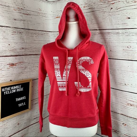 Victoria's Secret Tops - Victoria’s Secret VS Red Holiday Hoodie – XS